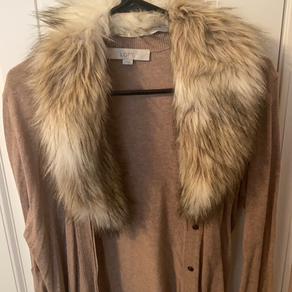 Loft fur trimmed sweater